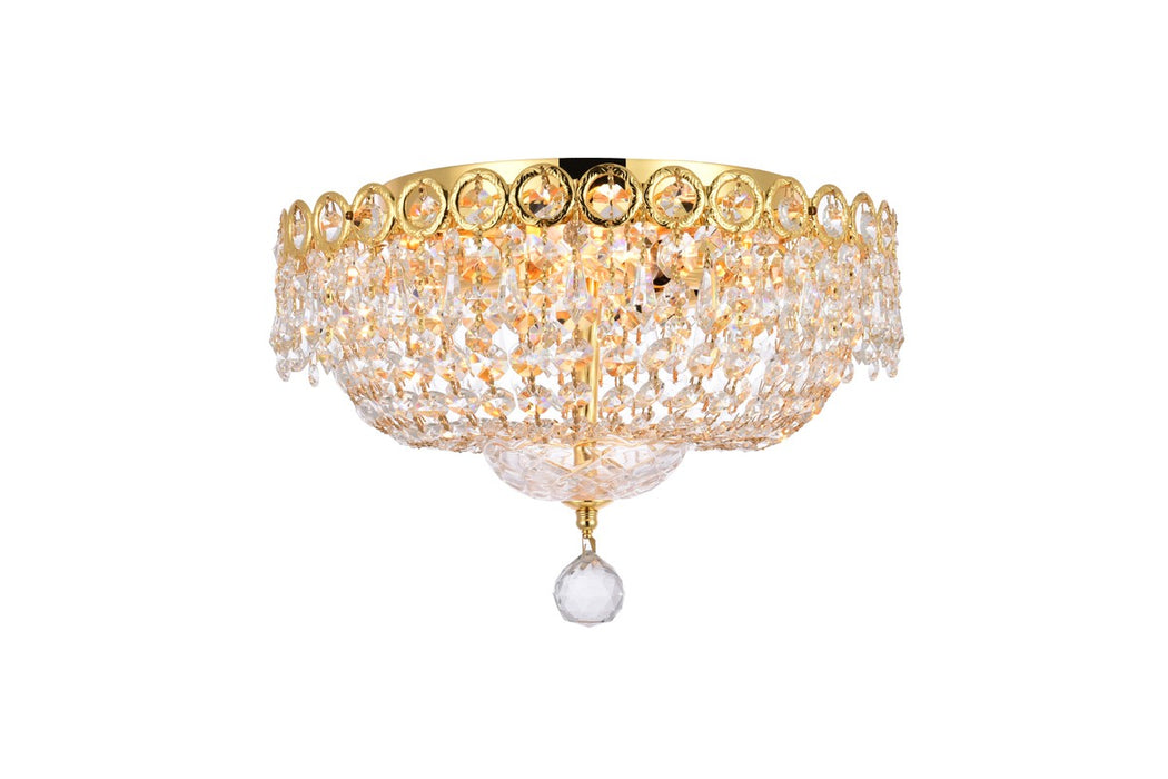 Elegant Lighting V1900F14G/RC Four Light Flush Mount, Gold