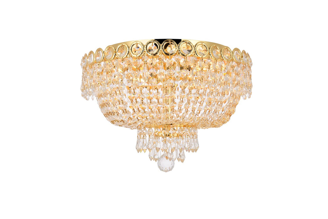 Elegant Lighting V1900F16G/RC Four Light Flush Mount, Gold