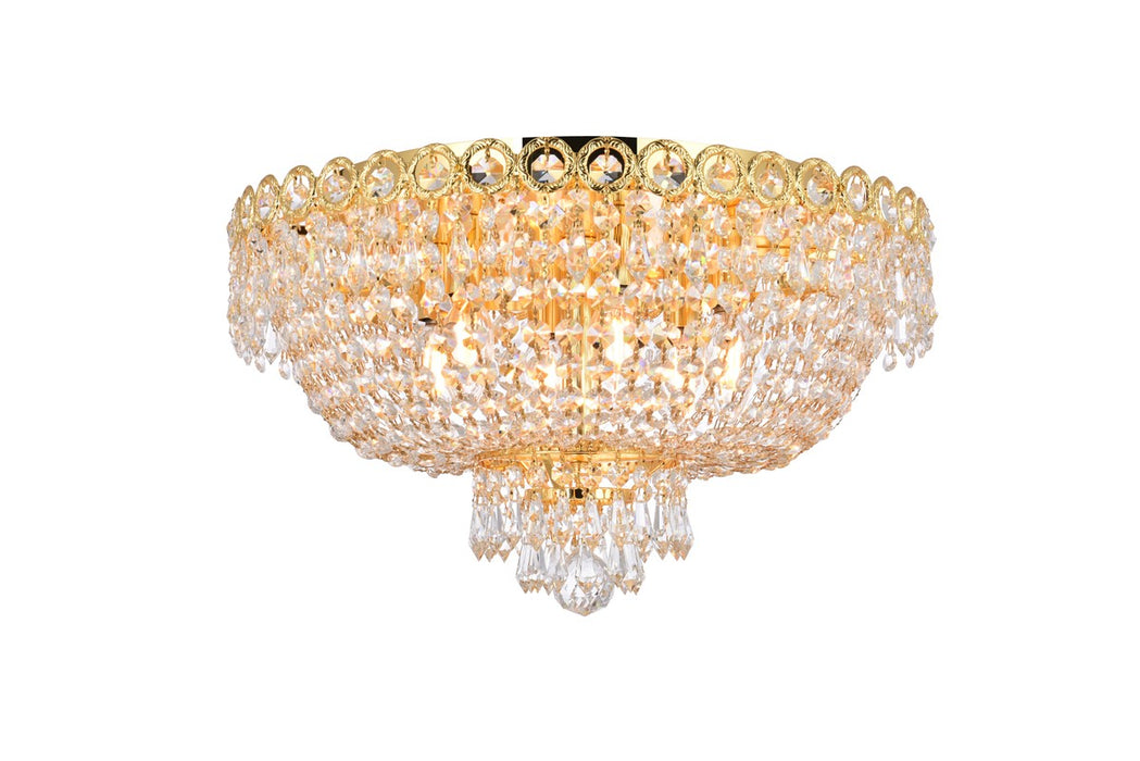 Elegant Lighting V1900F18G/RC Six Light Flush Mount, Gold