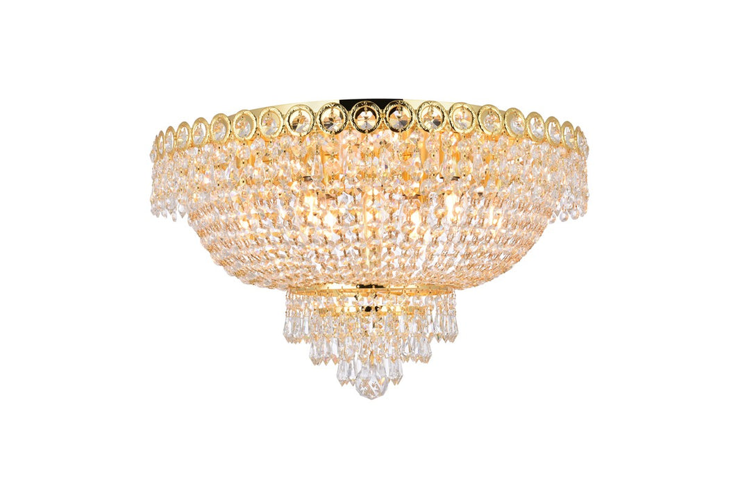 Elegant Lighting V1900F20G/RC Nine Light Flush Mount, Gold