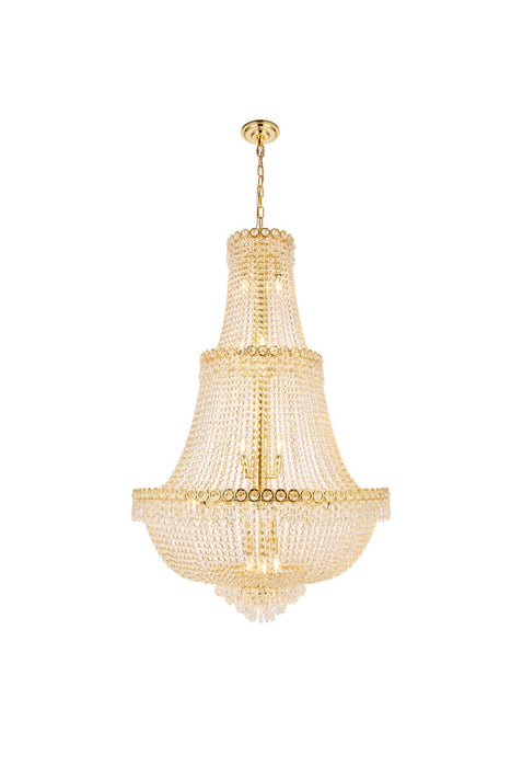Elegant Lighting V1900G30G/RC 17 Light Chandelier, Gold