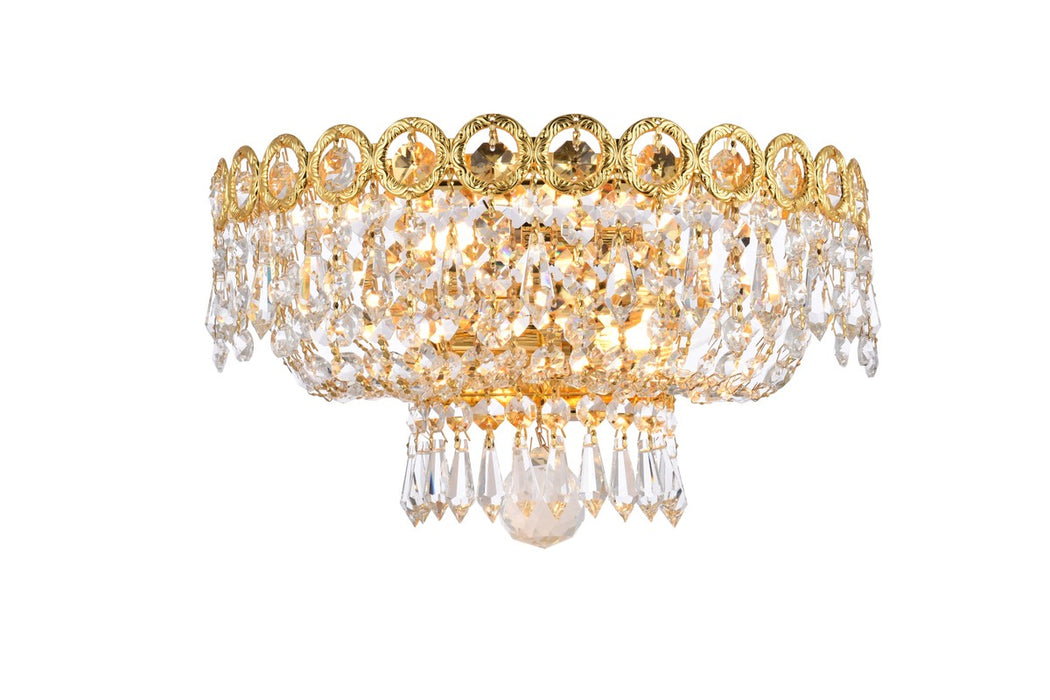 Elegant Lighting V1900W12G/RC Two Light Wall Sconce, Gold