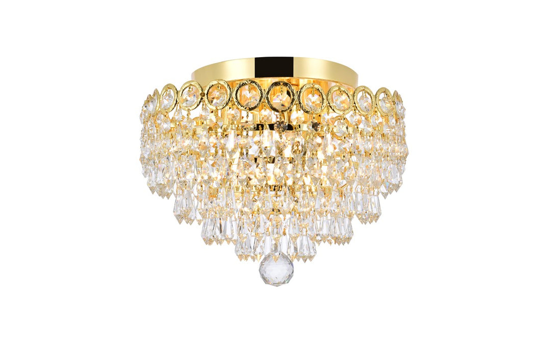 Elegant Lighting V1902F12G/RC Four Light Flush Mount, Gold