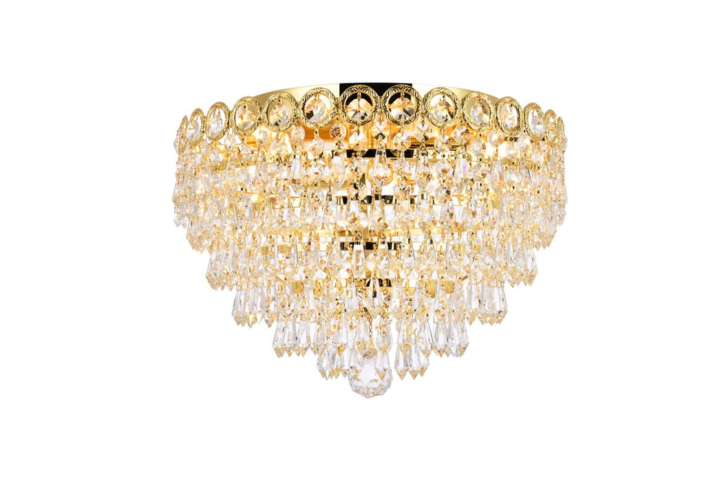 Elegant Lighting V1902F14G/RC Four Light Flush Mount, Gold