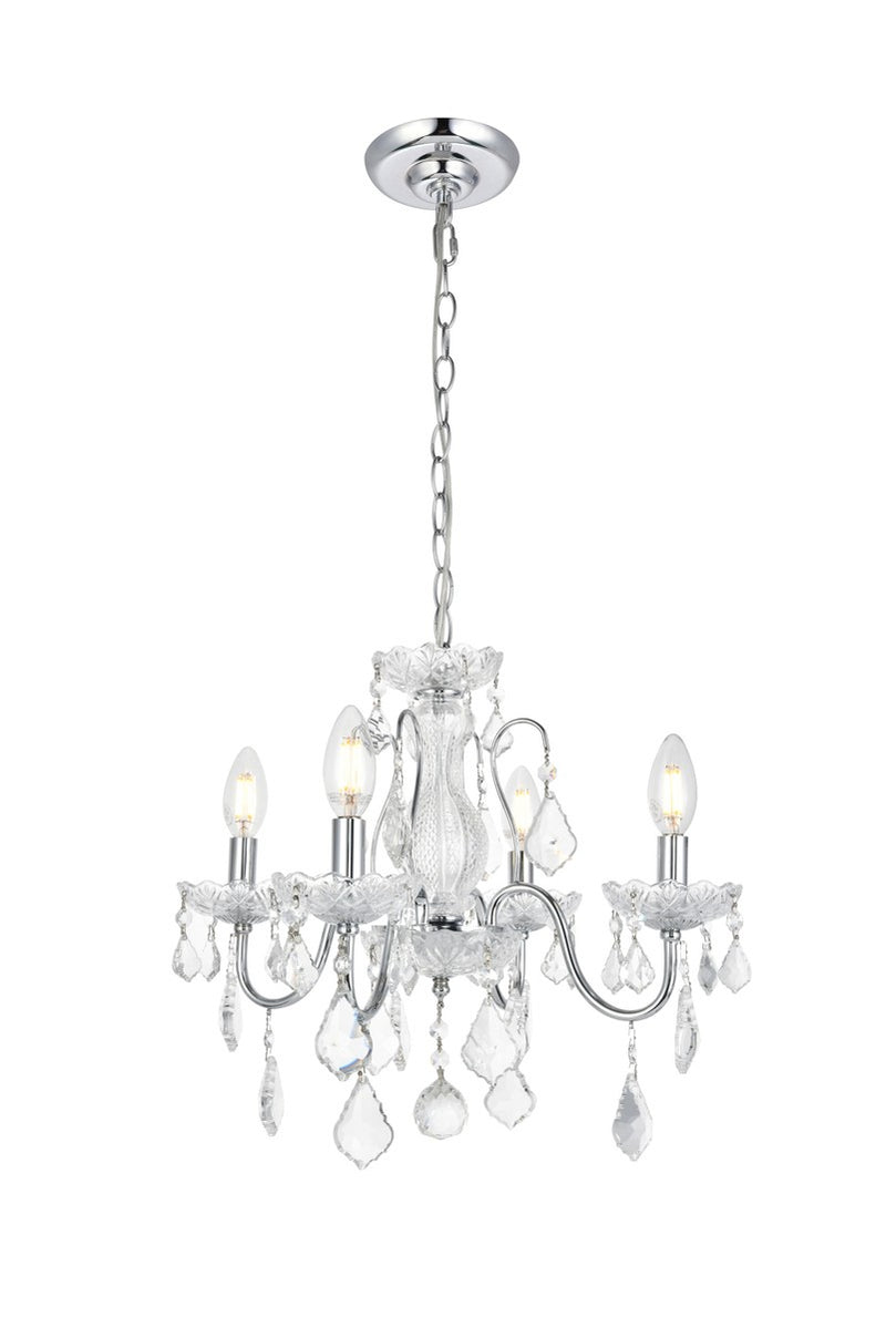Elegant Lighting V2015D17C/RC Four Light Pendant, Chrome