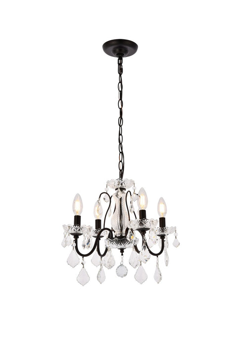Elegant Lighting V2015D17DB/RC Four Light Pendant, Dark Bronze