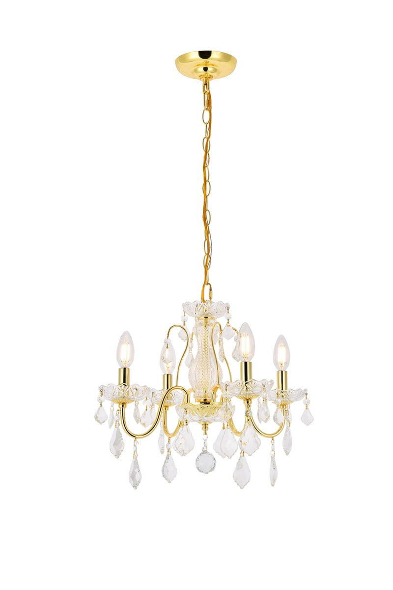 Elegant Lighting V2015D17G/RC Four Light Pendant, Gold