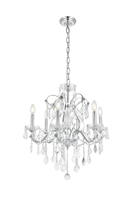 Elegant Lighting V2015D24C/RC Six Light Chandelier, Chrome