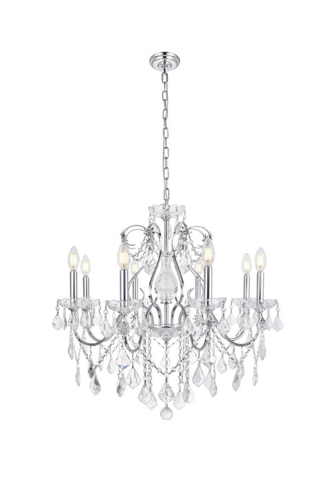Elegant Lighting V2015D26C/RC Eight Light Chandelier, Chrome