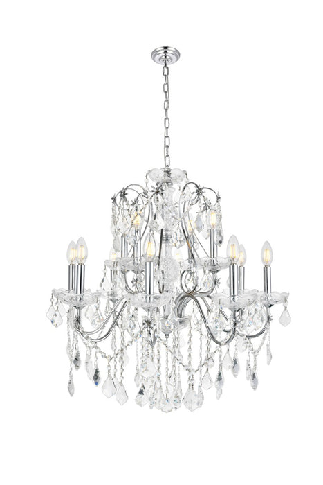 Elegant Lighting V2015D28C/RC 12 Light Chandelier, Chrome