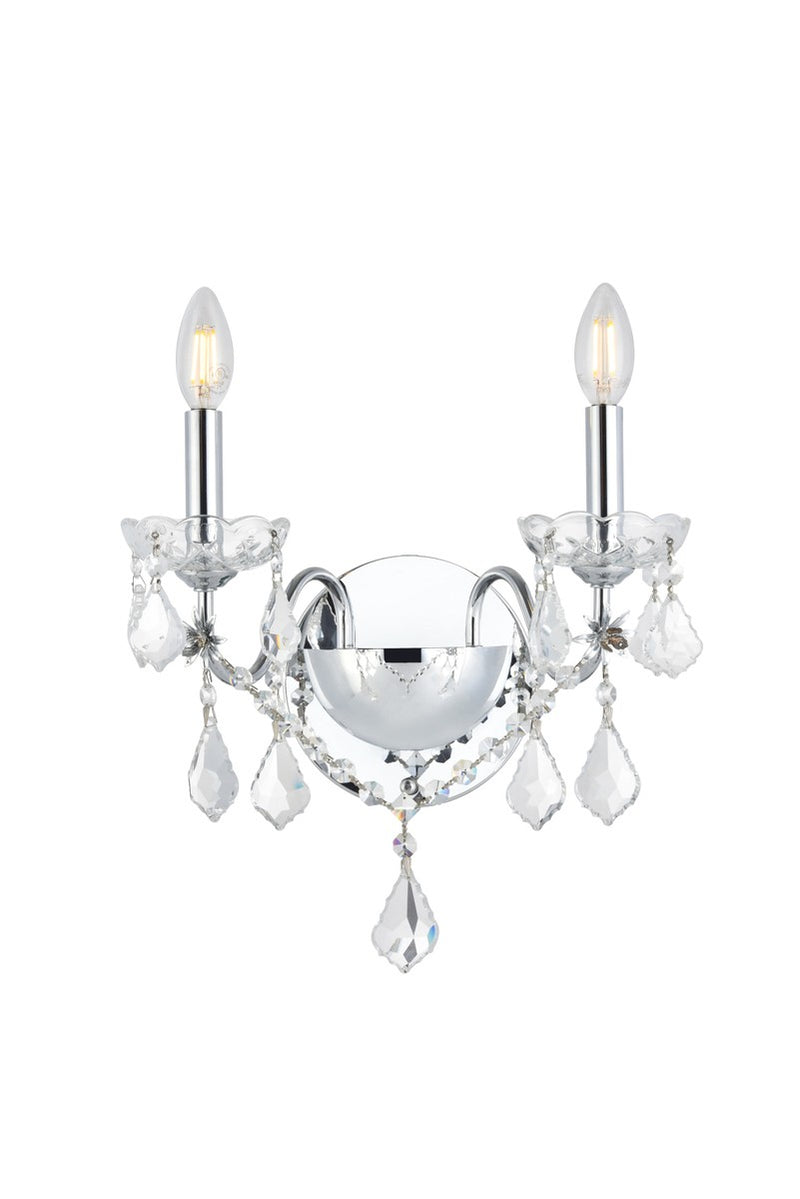 Elegant Lighting V2015W2C/RC Two Light Wall Sconce, Chrome