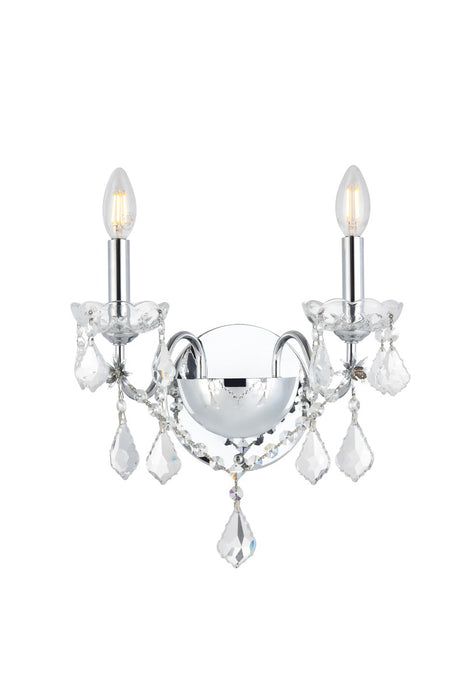 Elegant Lighting V2015W2C/RC Two Light Wall Sconce, Chrome