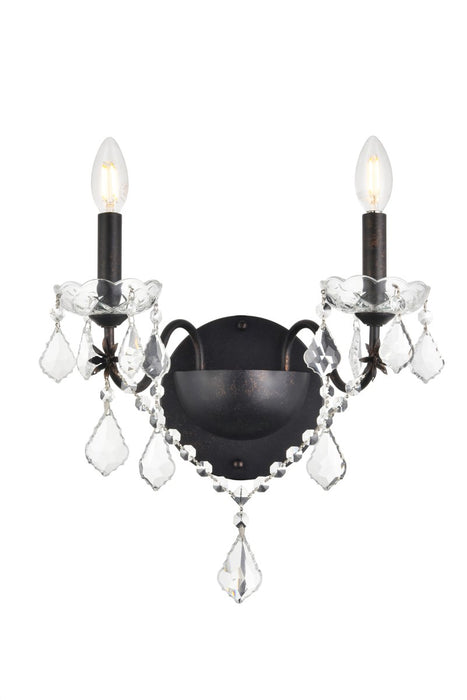 Elegant Lighting V2015W2DB/RC Two Light Wall Sconce, Dark Bronze