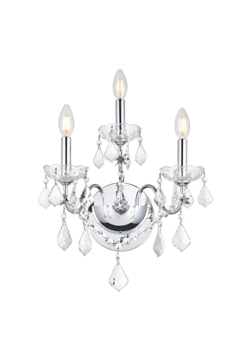 Elegant Lighting V2015W3C/RC Three Light Wall Sconce, Chrome