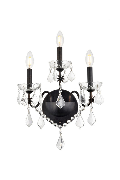 Elegant Lighting V2015W3DB/RC Three Light Wall Sconce, Dark Bronze