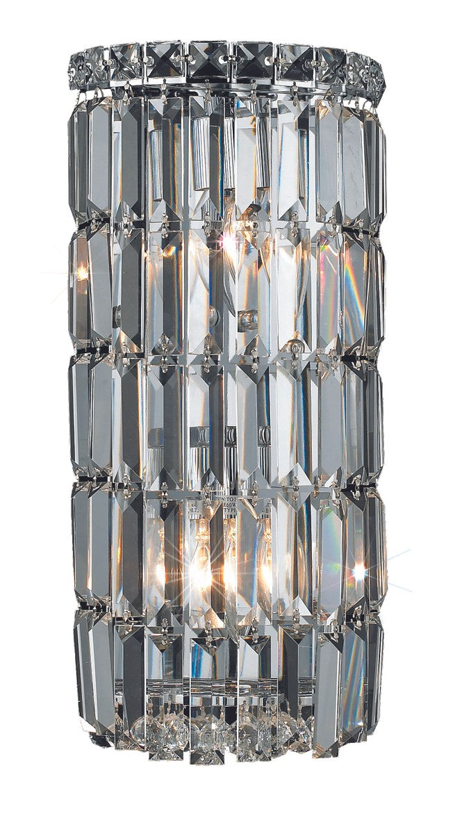 Elegant Lighting V2030W8C/RC Two Light Wall Sconce, Chrome