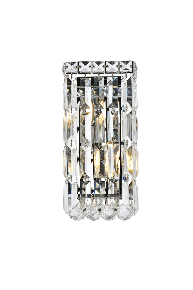 Elegant Lighting V2032W6C/RC Two Light Wall Sconce, Chrome