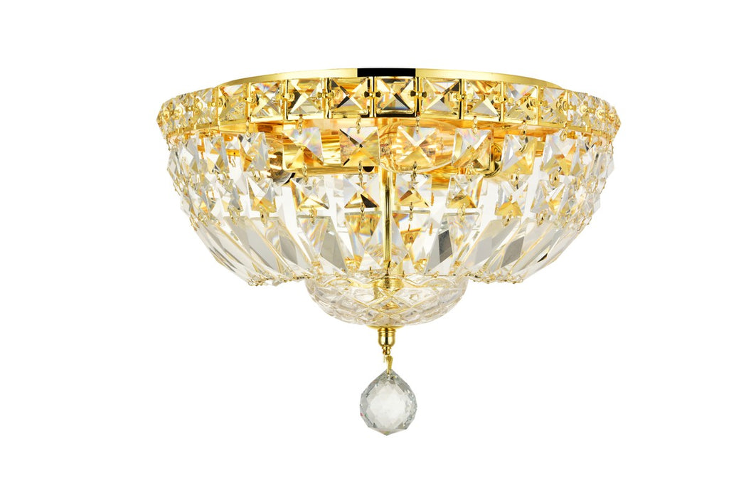 Elegant Lighting V2528F12G/RC Four Light Flush Mount, Gold