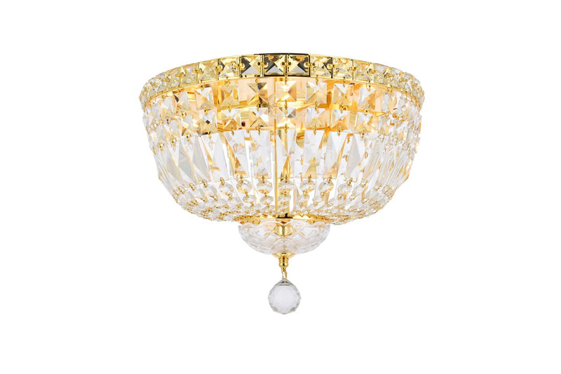Elegant Lighting V2528F14G/RC Four Light Flush Mount, Gold