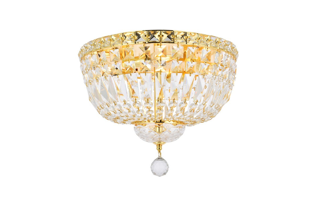 Elegant Lighting V2528F14G/RC Four Light Flush Mount, Gold
