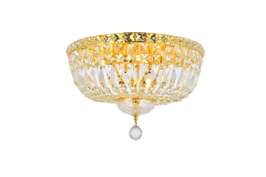 Elegant Lighting V2528F16G/RC Six Light Flush Mount, Gold