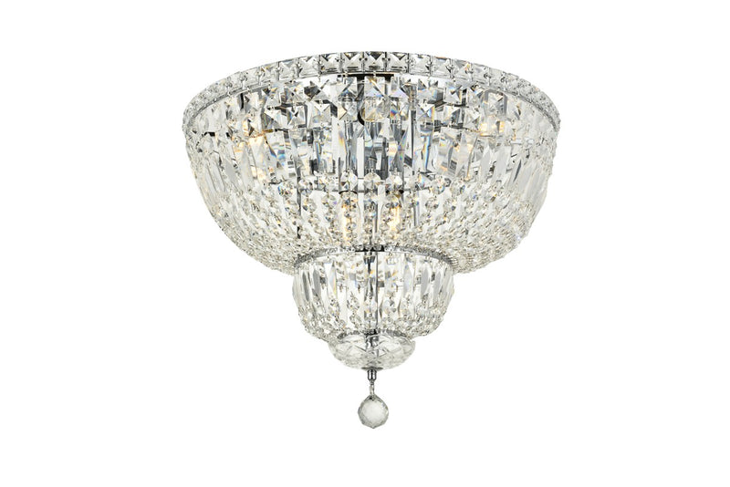 Elegant Lighting V2528F20C/RC Ten Light Flush Mount, Chrome