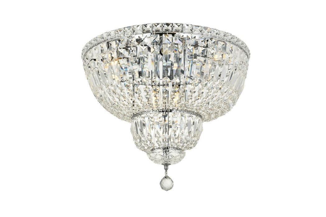 Elegant Lighting V2528F20C/RC Ten Light Flush Mount, Chrome