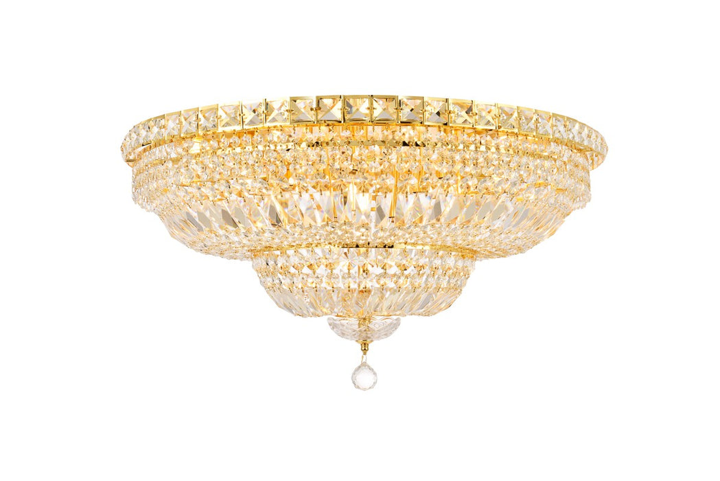 Elegant Lighting V2528F30G/RC 18 Light Flush Mount, Gold