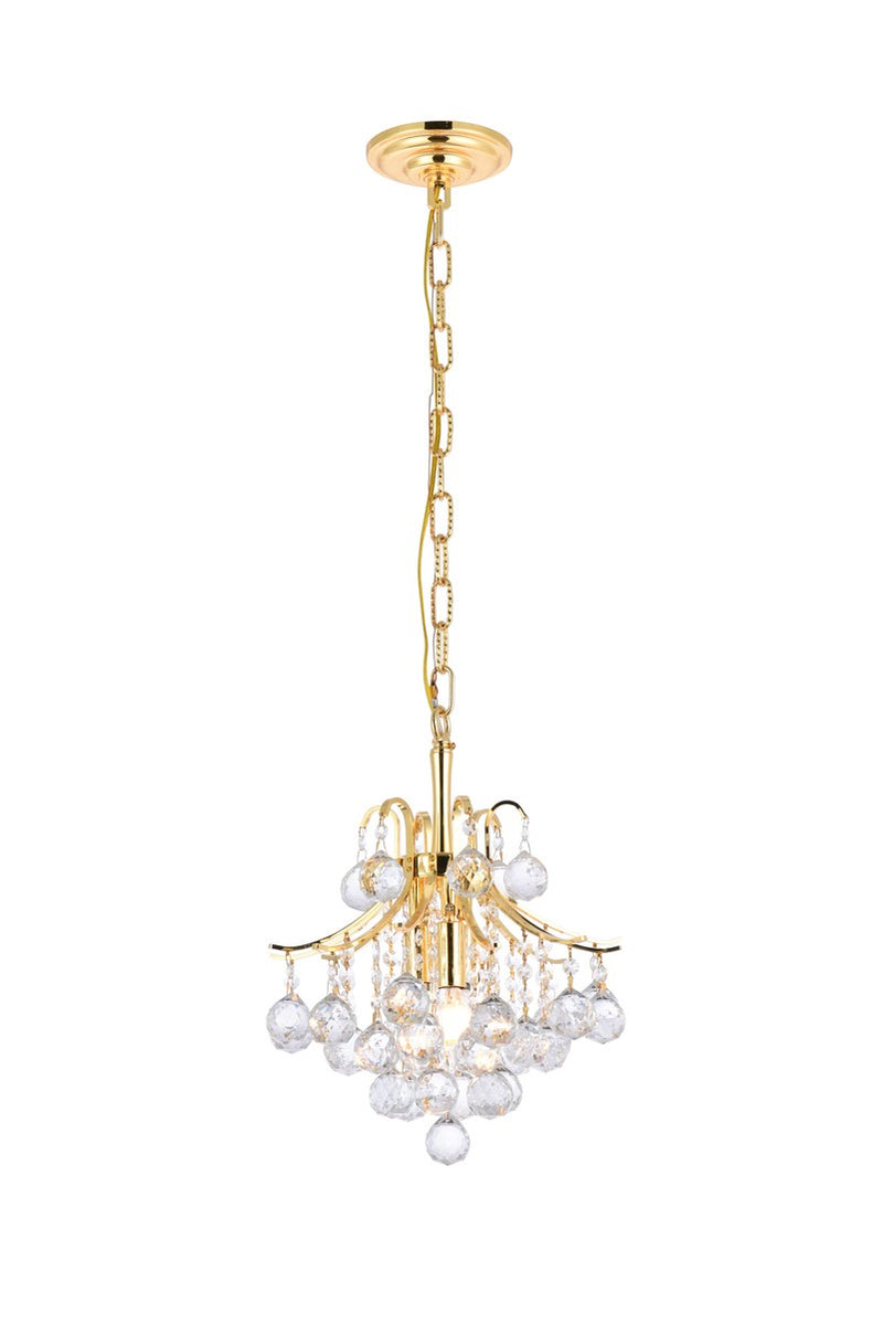 Elegant Lighting V8000D12G/RC Three Light Pendant, Gold