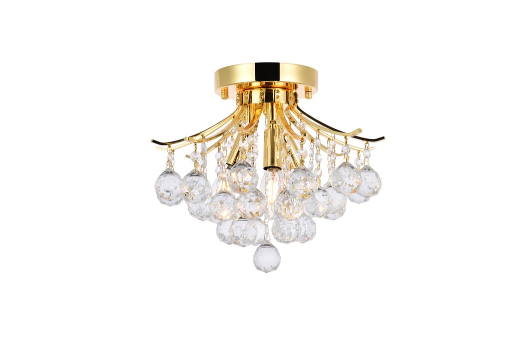 Elegant Lighting V8000F12G/RC Three Light Flush Mount, Gold