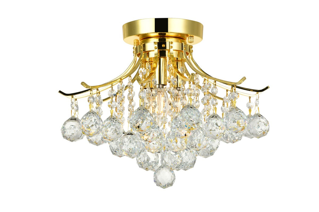 Elegant Lighting V8000F16G/RC Three Light Flush Mount, Gold