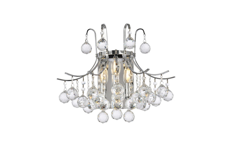 Elegant Lighting V8000W16C/RC Three Light Wall Sconce, Chrome