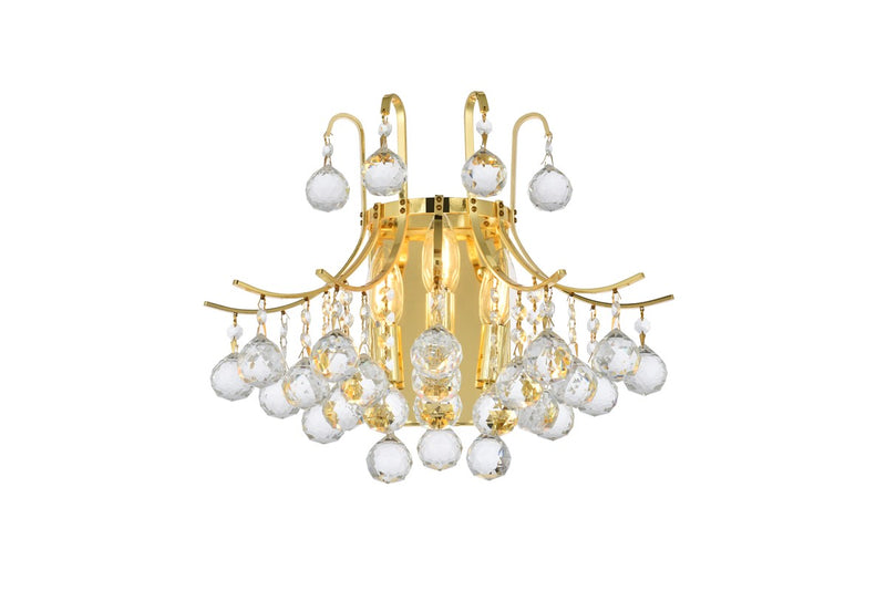 Elegant Lighting V8000W16G/RC Three Light Wall Sconce, Gold