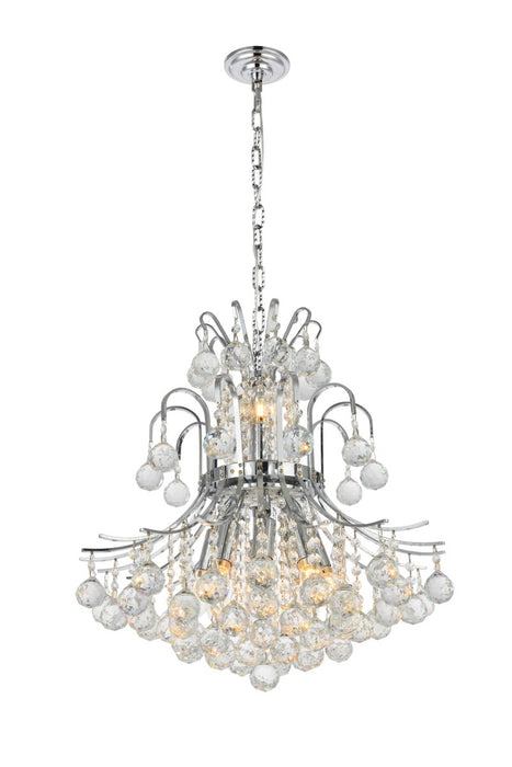 Elegant Lighting V8001D19C/RC Ten Light Pendant, Chrome