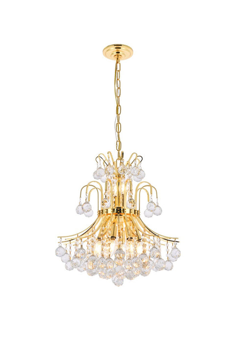 Elegant Lighting V8001D19G/RC Ten Light Pendant, Gold