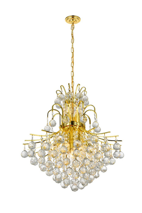 Elegant Lighting V8002D22G/RC 11 Light Chandelier, Gold