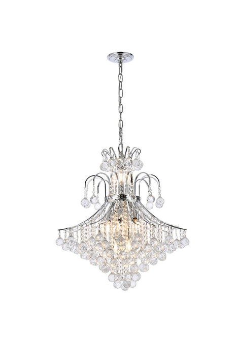 Elegant Lighting V8003D25C/RC 15 Light Chandelier, Chrome