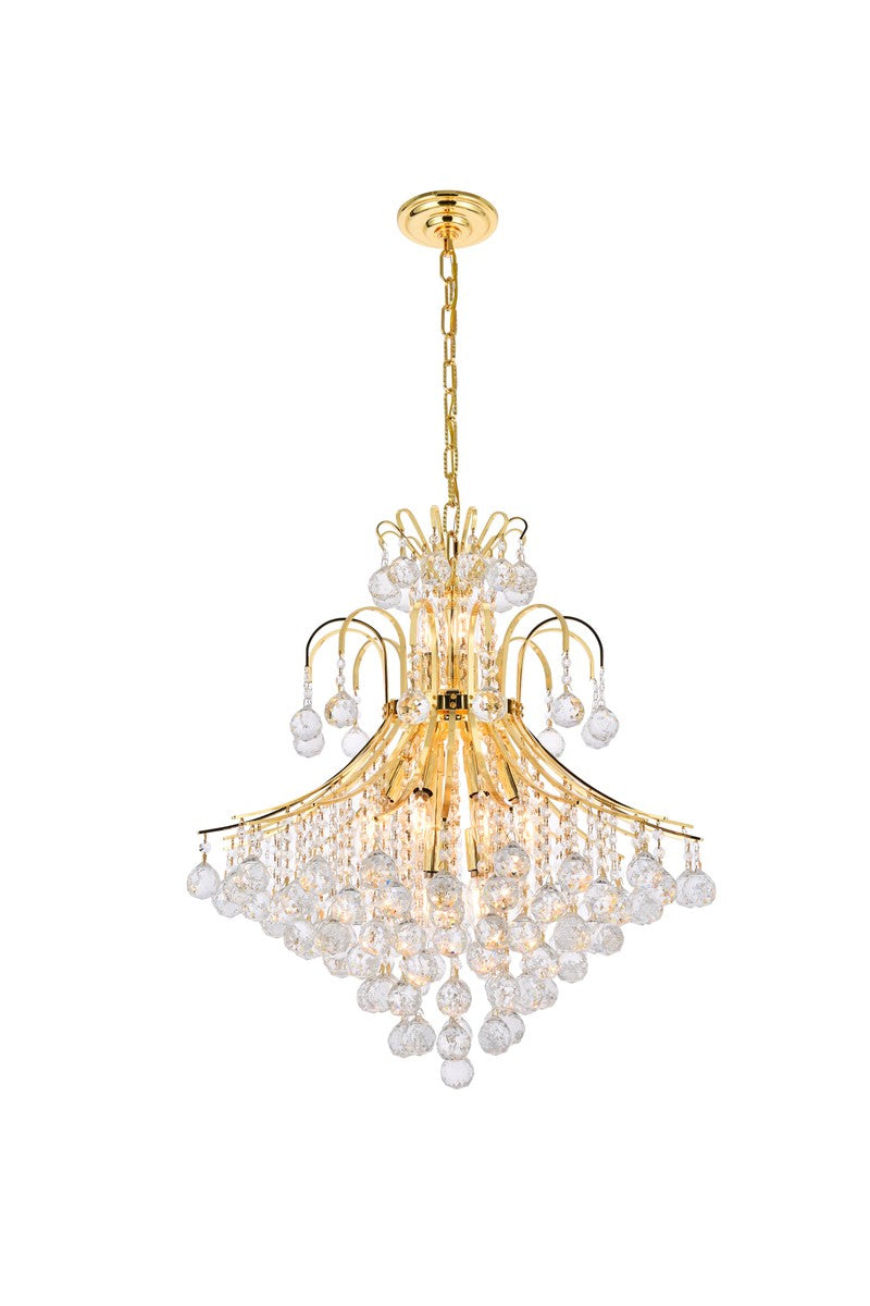 Elegant Lighting V8003D25G/RC 15 Light Chandelier, Gold