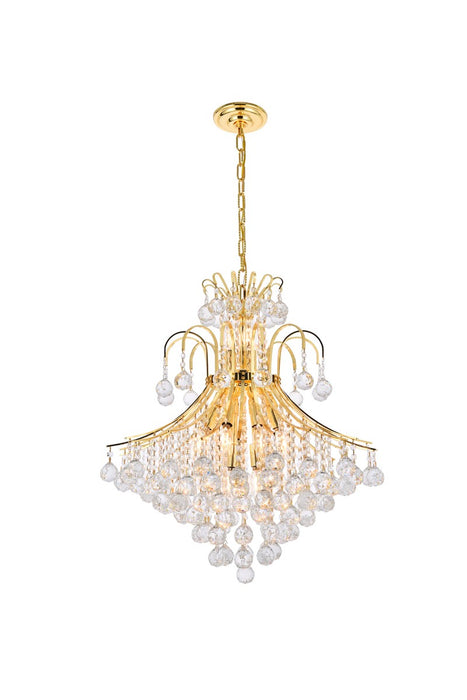 Elegant Lighting V8003D25G/RC 15 Light Chandelier, Gold