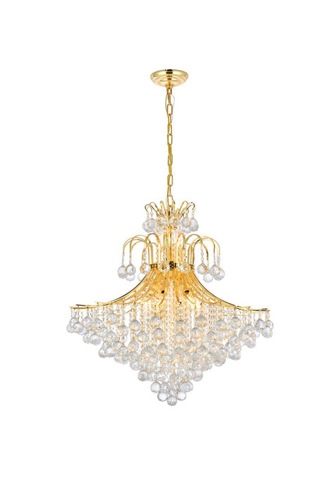 Elegant Lighting V8005G31G/RC 15 Light Chandelier, Gold