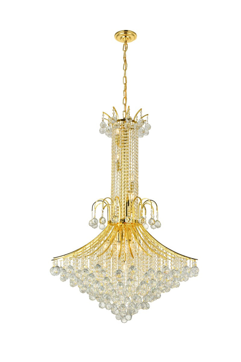 Elegant Lighting V8006G35G/RC 16 Light Chandelier, Gold
