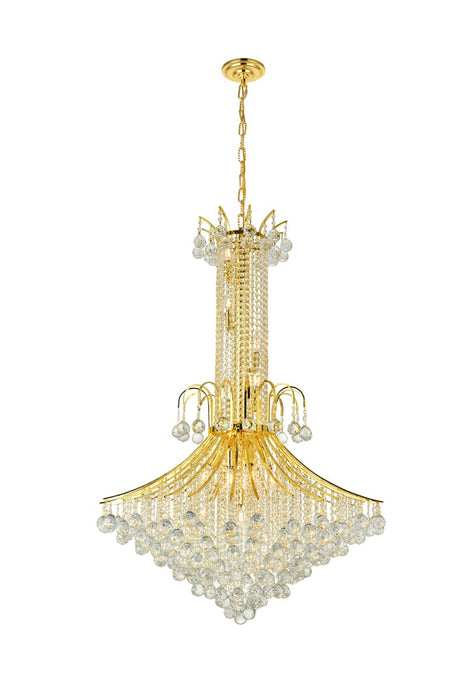 Elegant Lighting V8006G35G/RC 16 Light Chandelier, Gold