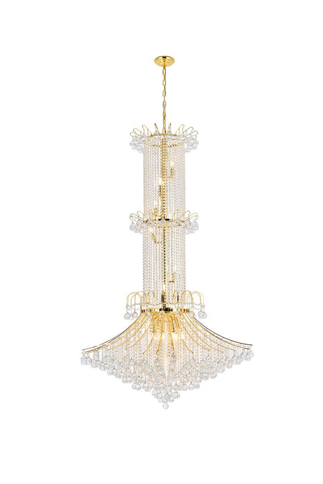 Elegant Lighting V8008G44G/RC 20 Light Chandelier, Gold