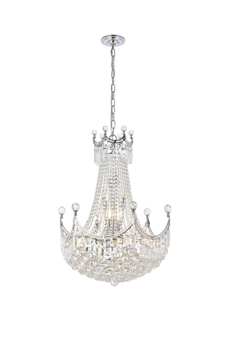 Elegant Lighting V8949D24C/RC 15 Light Chandelier, Chrome