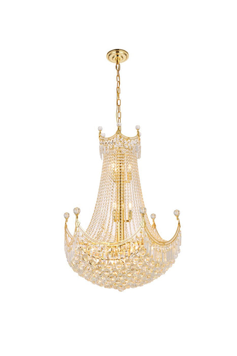 Elegant Lighting V8949D30G/RC 24 Light Chandelier, Gold