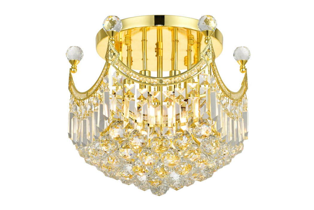 Elegant Lighting V8949F16G/RC Six Light Flush Mount, Gold