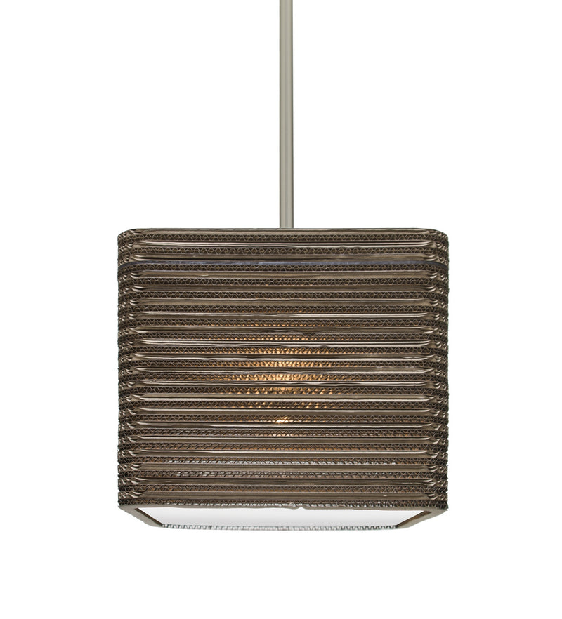 Besa 1TT-KIRK12-LED-SN One Light Pendant, Satin Nickel