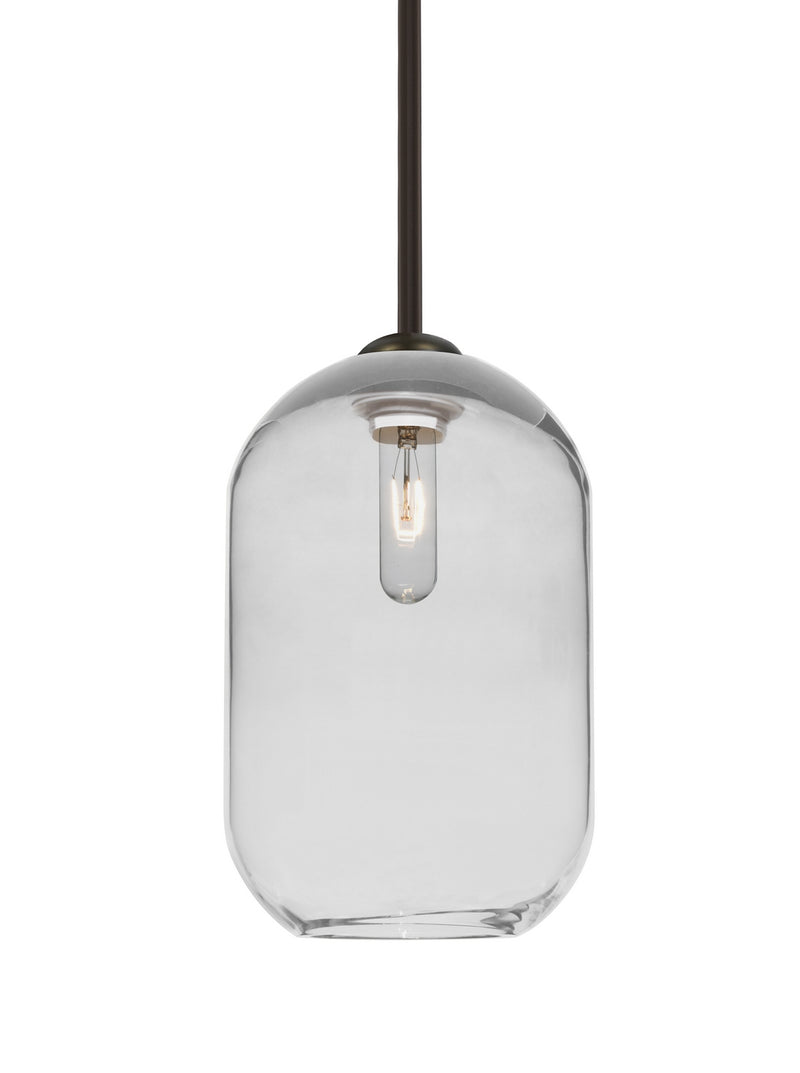Besa 1TT-OMEGA12CL-BR One Light Pendant, Bronze