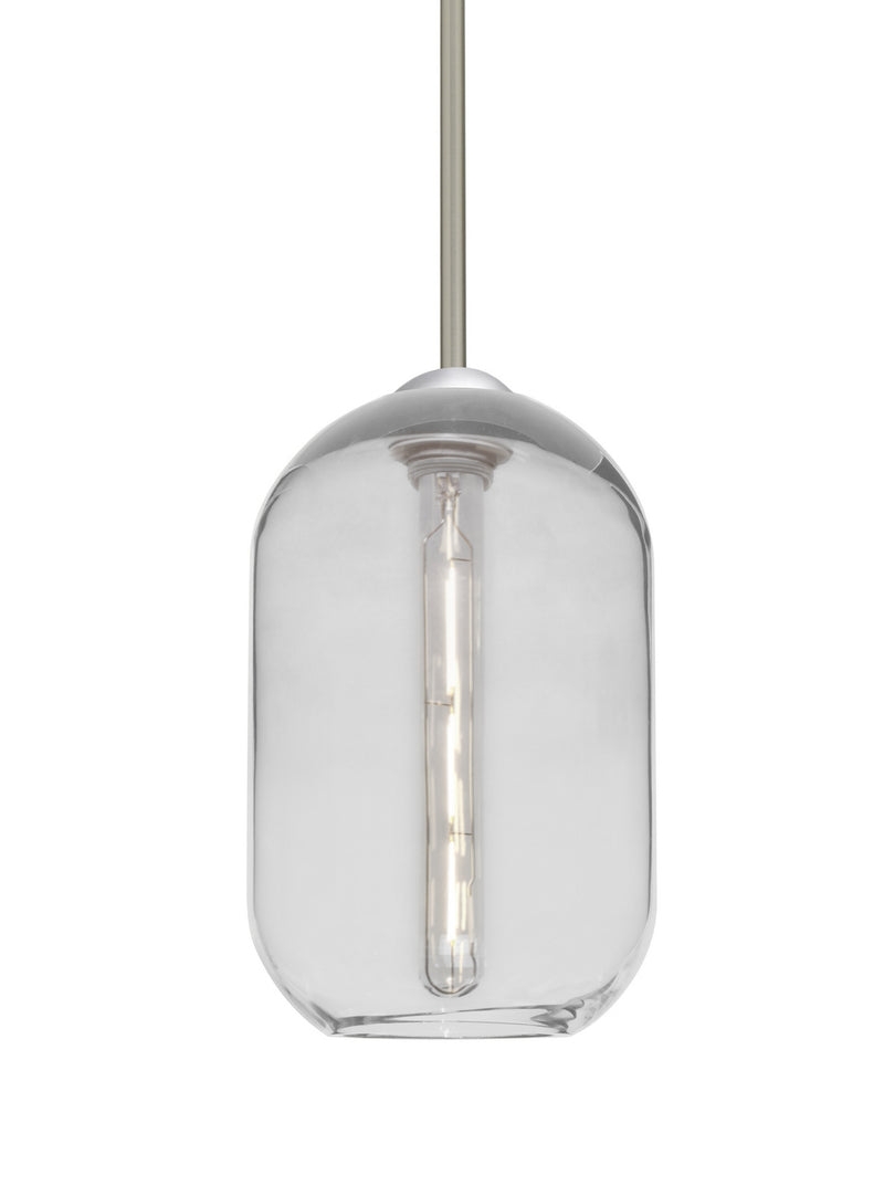 Besa 1TT-OMEGA12CL-EDIL-SN One Light Pendant, Satin Nickel