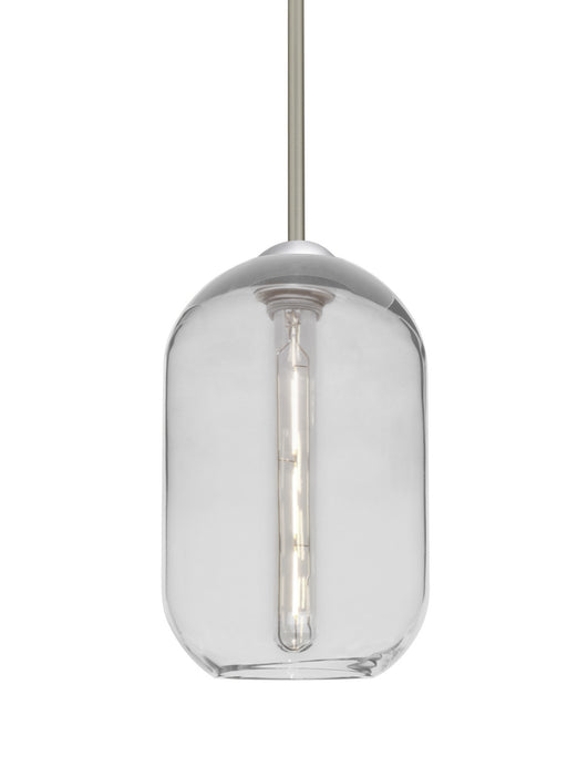 Besa 1TT-OMEGA12CL-EDIL-SN One Light Pendant, Satin Nickel
